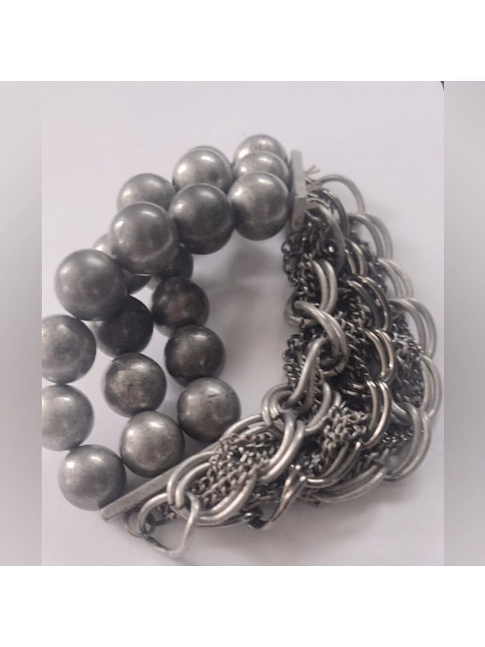Gorgeous sliver tone bracelets with stretch.